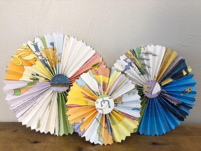Oh the Places Paper Fans-small-Oh the Places Rosettes-Oh the Places Pinwheels-Oh the Places You/'ll Go Baby Shower