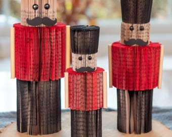 Book Page Nutcracker: Sustainable Christmas Holiday Decor Literary Gift