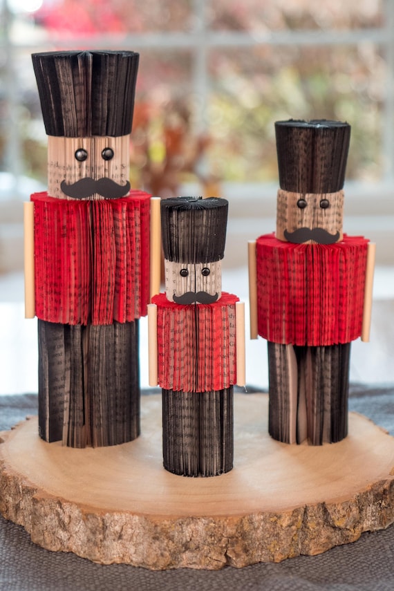 Nutcracker Decor Christmas Literary Gift for Book Lover Holiday Decor Sustainable Christmas Decor