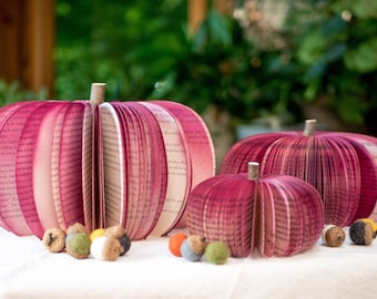 Book Pumpkin: Recycled Paper Fall Decor, Thanksgiving Centerpiece