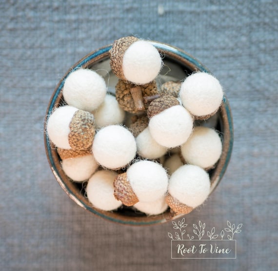 Fall Decor Felt Acorns Thanksgiving Table Decor Bowl Fillers Halloween Decor