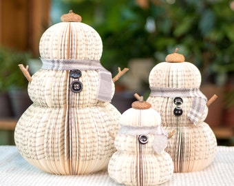 Book Snowman Christmas Decor: Holiday Book Exchange Gift