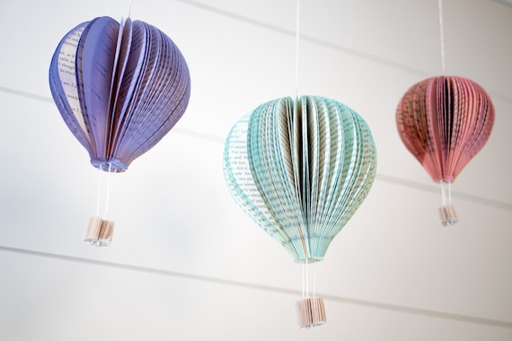 Adventure Birthday Decor Hot Air Balloon Nursery and Kids Room Decor for Book Lover