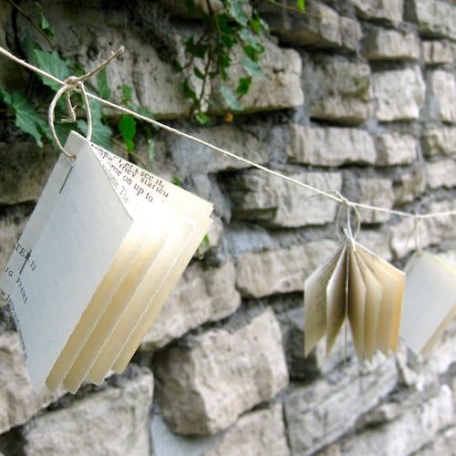 Mini Book Garland8 Ftwedding Decorwedding Garlandhome Etsy