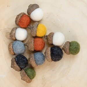 Set of 12 Felt Acorns-Fall Decor-Thanksgiving Table Decor-Felt Balls-Bowl Fillers-Felt Ball Decorations-Felt Acorn Ornaments-Autumn Decor image 8