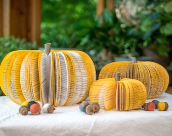 Mustard Yellow Book Pumpkins-Fall Decor-Thanksgiving Table Decor-Halloween Decor-Thanksgiving Decor-Fall Pumpkin-Autumn Decor