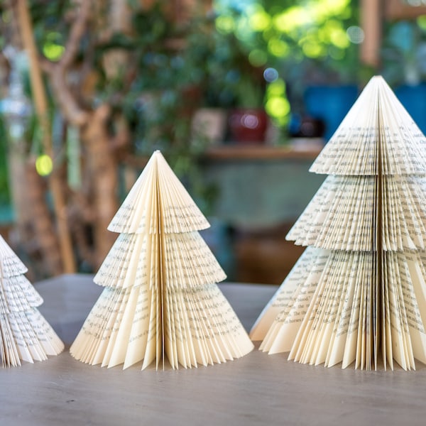 Christmas Decor Book Trees Holiday Decor Gift Book Themed Teacher Christmas Gifts