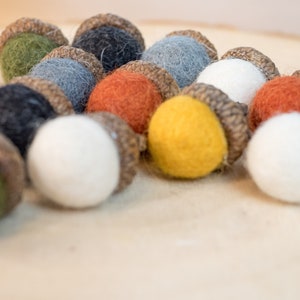 Set of 12 Felt Acorns-Fall Decor-Thanksgiving Table Decor-Felt Balls-Bowl Fillers-Felt Ball Decorations-Felt Acorn Ornaments-Autumn Decor image 9