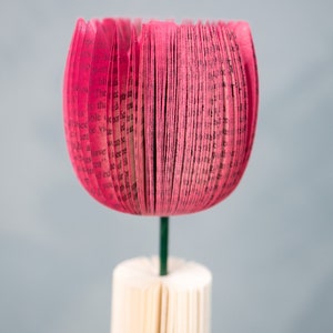 Paper Flower Vase-Mothers Day Gift-Home Decor-Gift For Her-Bud Vase-Centerpiece Vase-4th Anniversary Gift for Wife-Gift for Mom-Book Decor image 10