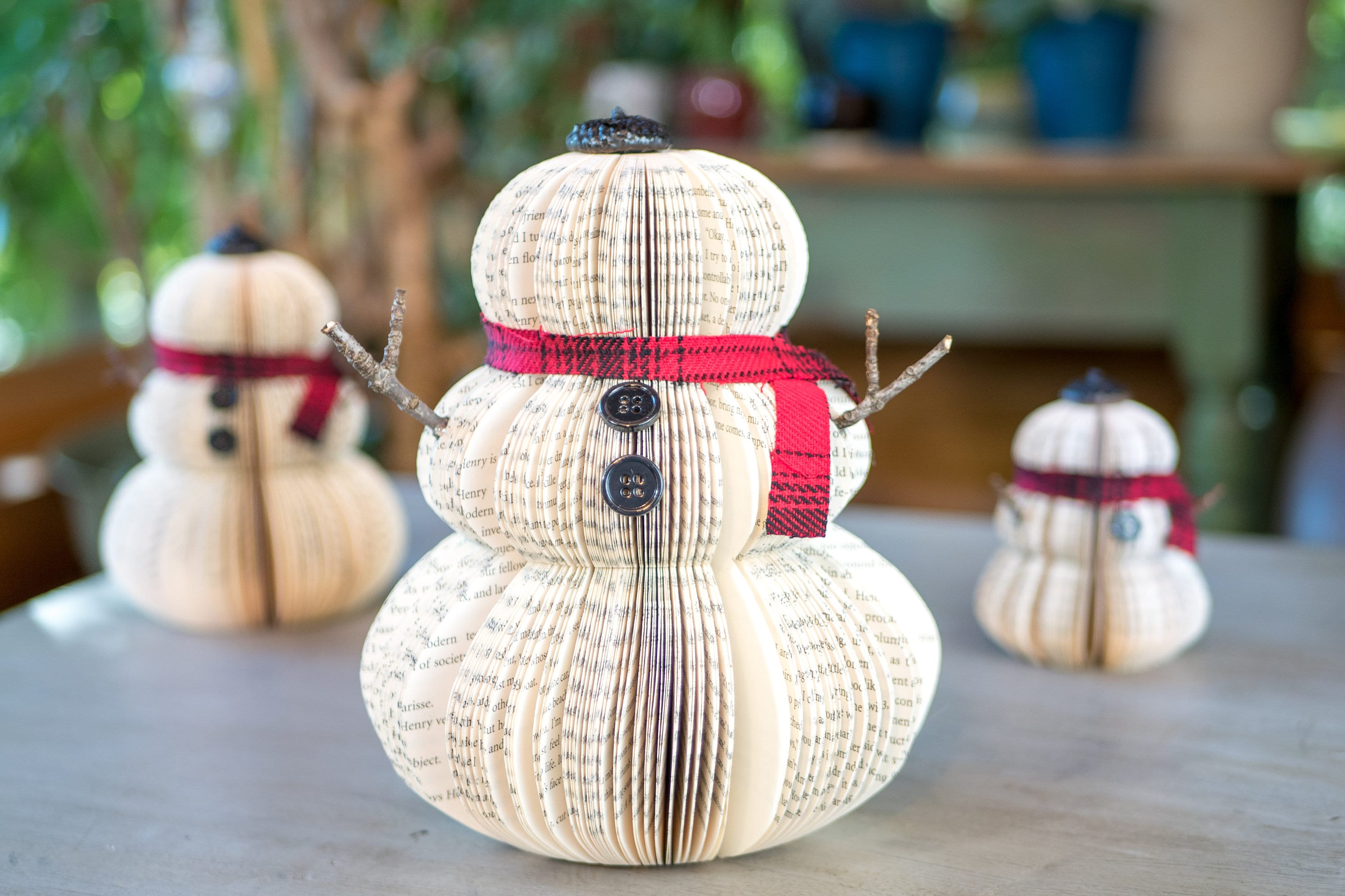 Book Snowman-Christmas Decor-Holiday Decor-Christmas Decoration-Christmas Gifts-Book Exchange-Winter Decor-Teacher Gift-Gift for Mom