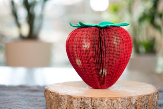 Strawberry Decor Bookish Gift Literary Lover Summer Fruit Paper Anniversary Strawberries Party Decor