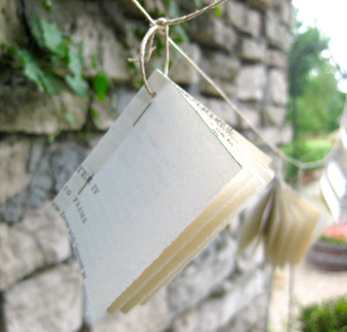 Mini Book Garland8 Ftwedding Decorwedding Garlandhome Etsy