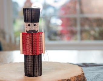 Nutcracker Decor Christmas Literary Gift for Book Lover Holiday Decor Sustainable Christmas Decor