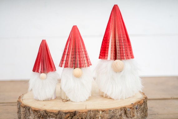 Christmas Decor Gnome Book Gift Holiday Table Decor Book Lover