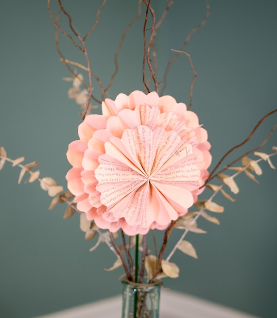 Paper Anniversary Gift Flower Stems First Anniversary Gift for Book Lover