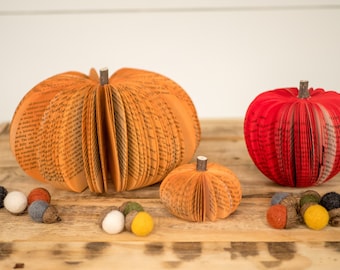 Fall Decor Gift Box: Halloween Book Pumpkins & Felt Acorns