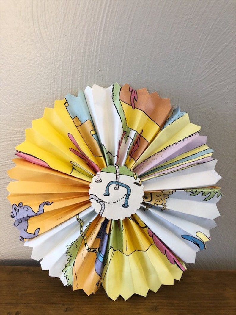 Oh the Places Paper Fans-small-Oh the Places Rosettes-Oh the Places Pinwheels-Oh the Places You/'ll Go Baby Shower
