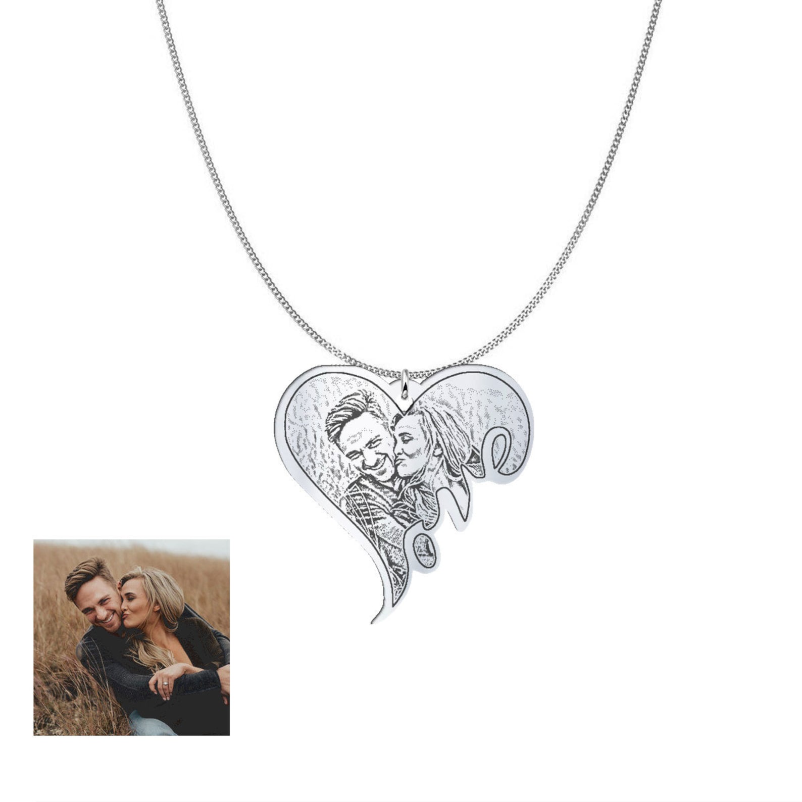 Collar de imagen grabado collar de la foto personalizada Etsy