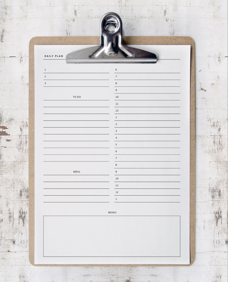 Daily Planner Printable A4, A5, US Letter, Half Letter Size PDF Planner ...