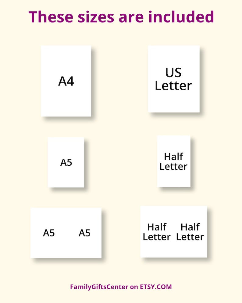 Daily Planner Printable A4, A5, US Letter, Half Letter Size PDF Planner ...