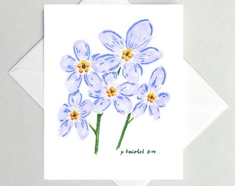 Forget me Not Note Cards, Flower Art Work