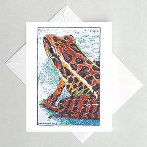 Tarjetas de notas con forma de rana leopardo, anfibios