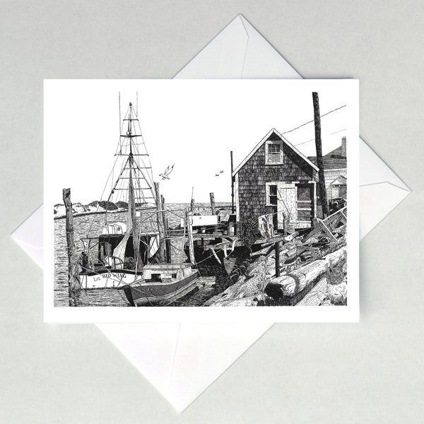 Nantucket Wharf Note Cards