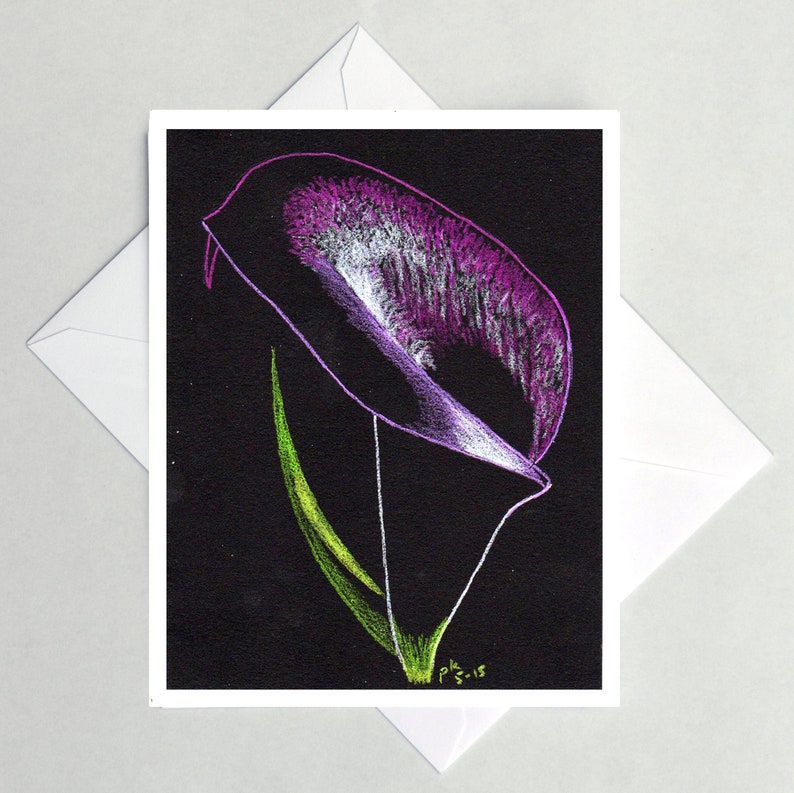 Black Calla Lily Note Cards image 1