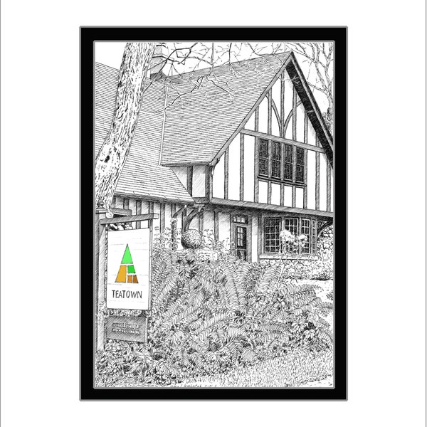 Teatown Lake Reservation, Pen and Ink Print, Ossining, New York