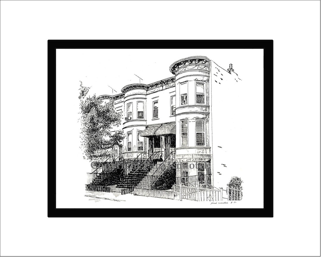 Bay Ridge Drawimg Bay Ridge, Brooklyn, Pen and Ink Print - Etsy