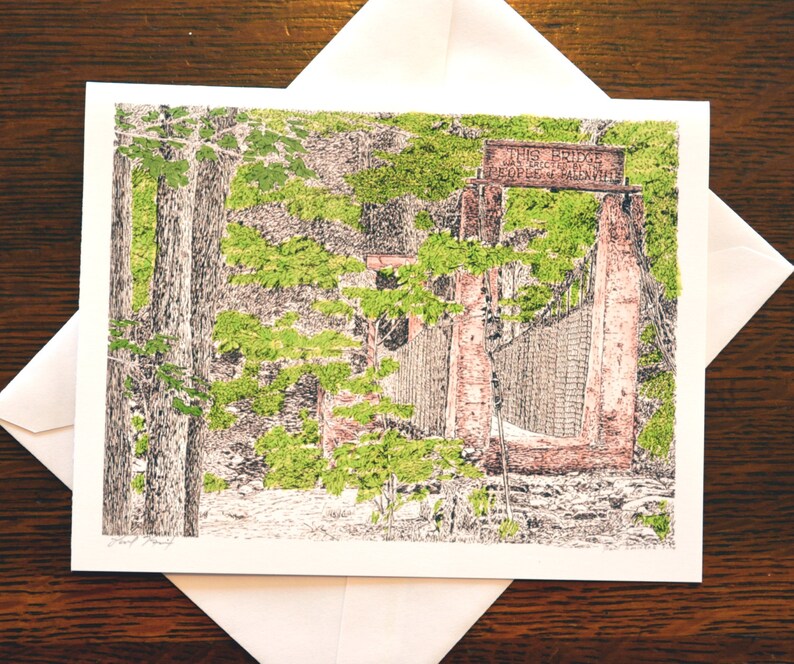 Swinging Bridge Palenville Note Cards