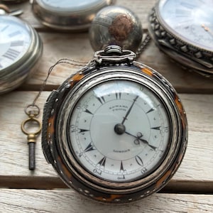 Edward Prior London Pocket watch, sterling silver, triple case, mechanical, Verge & Fusee, c. 1810, fully working