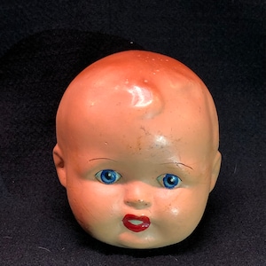 Doll&#39;s head, baby doll, biscuit, bisque, porcelain, hand painted, early 1900s, Italy