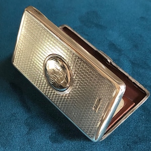 Porta cartine per sigarette o biglietti da visita, argento sterling, articoli per fumatori, tobacciana, Birmingham, fine '800