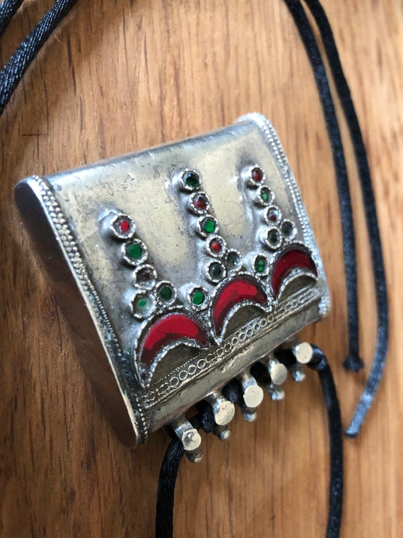 Antique Silver Amulet Pendant | Early 1900s Middle Eastern/Indian Ritual Relic Holder | Travel Relic Necklace | Collectible Silver Object View 5