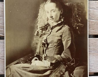 CDV, cart de visit, portrait, analogue photography, post mortem, sepia, Victorian fashion, cabinet portrait, late 19th century, England