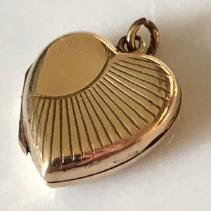 Heart Portrait Locket - Rolled Gold, Vintage 1930s,  Art Deco,  England