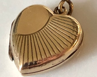 Heart Portrait Locket - Rolled Gold, Vintage 1930s,  Art Deco,  England