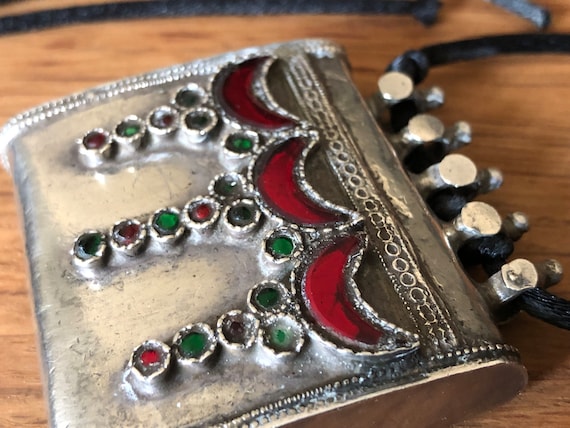 Antique Silver Amulet Pendant | Early 1900s Middle Eastern/Indian Ritual Relic Holder | Travel Relic Necklace | Collectible Silver Object