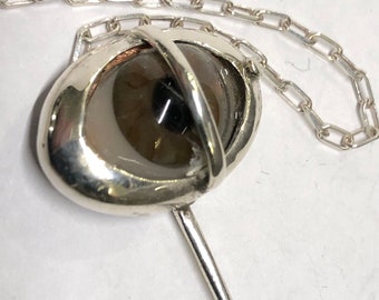 SPECIAL EDITION Broche oeil, argent sterling, pièce unique, prothèse oculaire humaine début des années 900