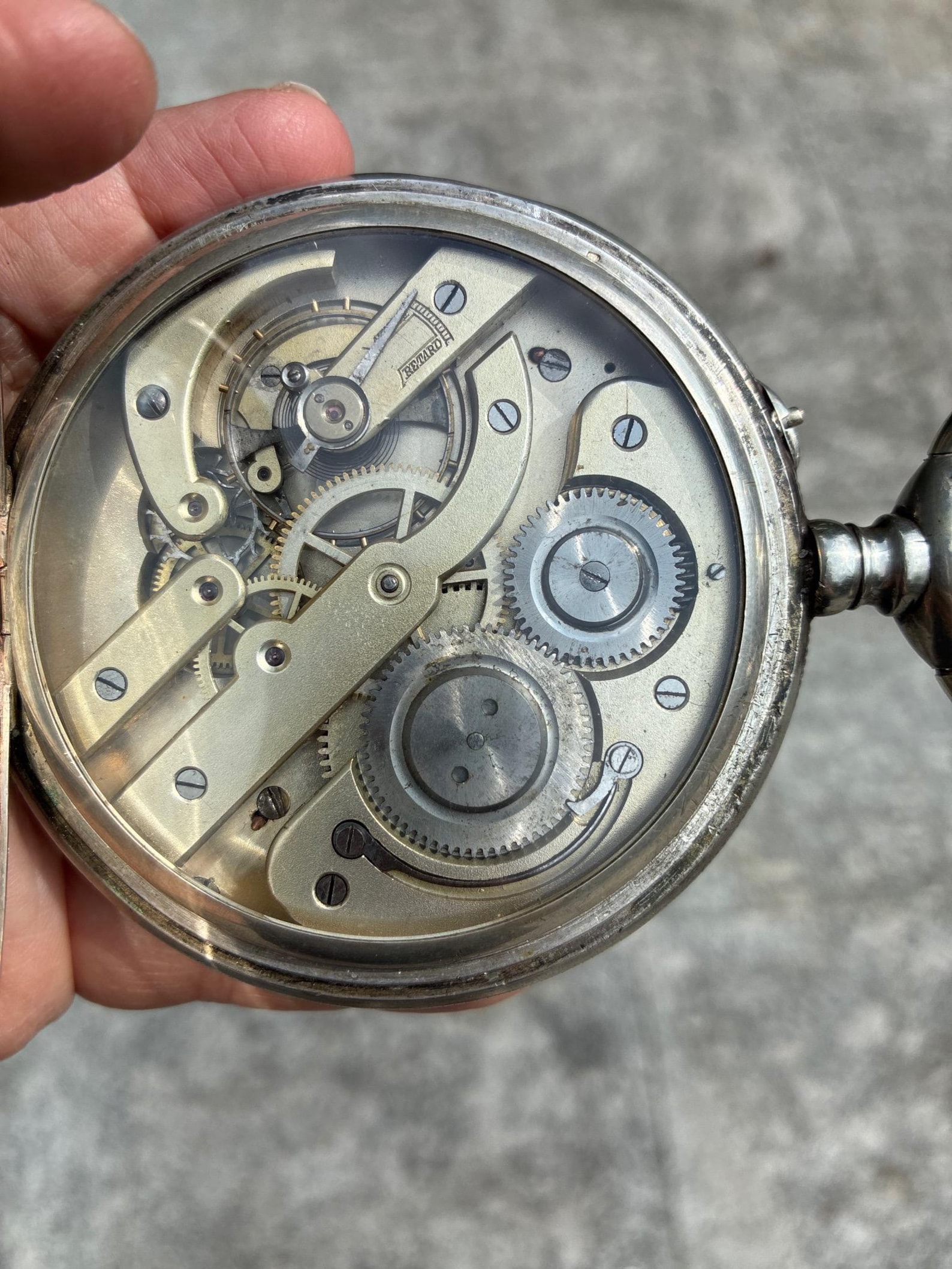 Railway Pocket Watch | Steam Locomotive Engraved Silver Case | German ...