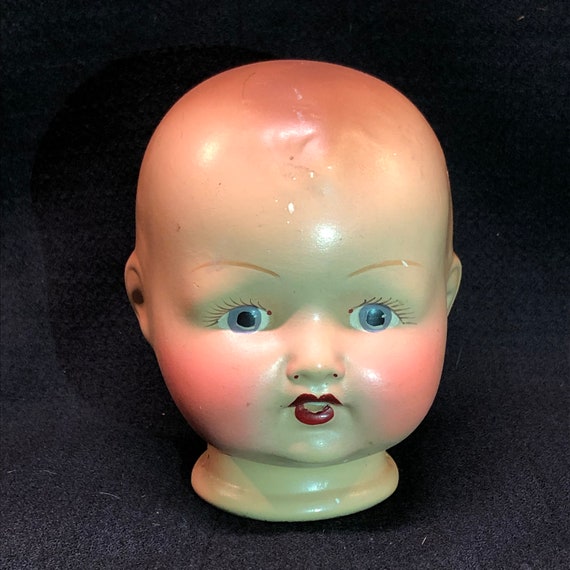 Antique Doll Head in Biscuit Porcelain Hand Painted Early Etsy