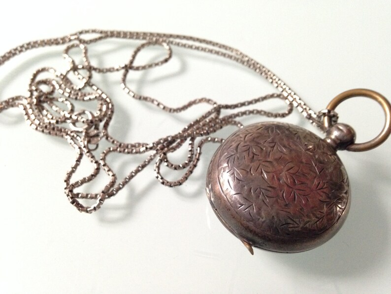 Antique Pendant Sterling Silver Coin Holder Coin Case Etsy
