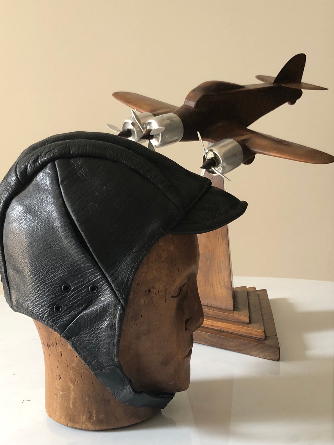 Vintage Leather Aviator Helmet | WWI Pilot Cap, Skull Cap, Aviator Cap,  Real Leather, Airplane Pilot, Original, Italy 1920s30 - Etsy