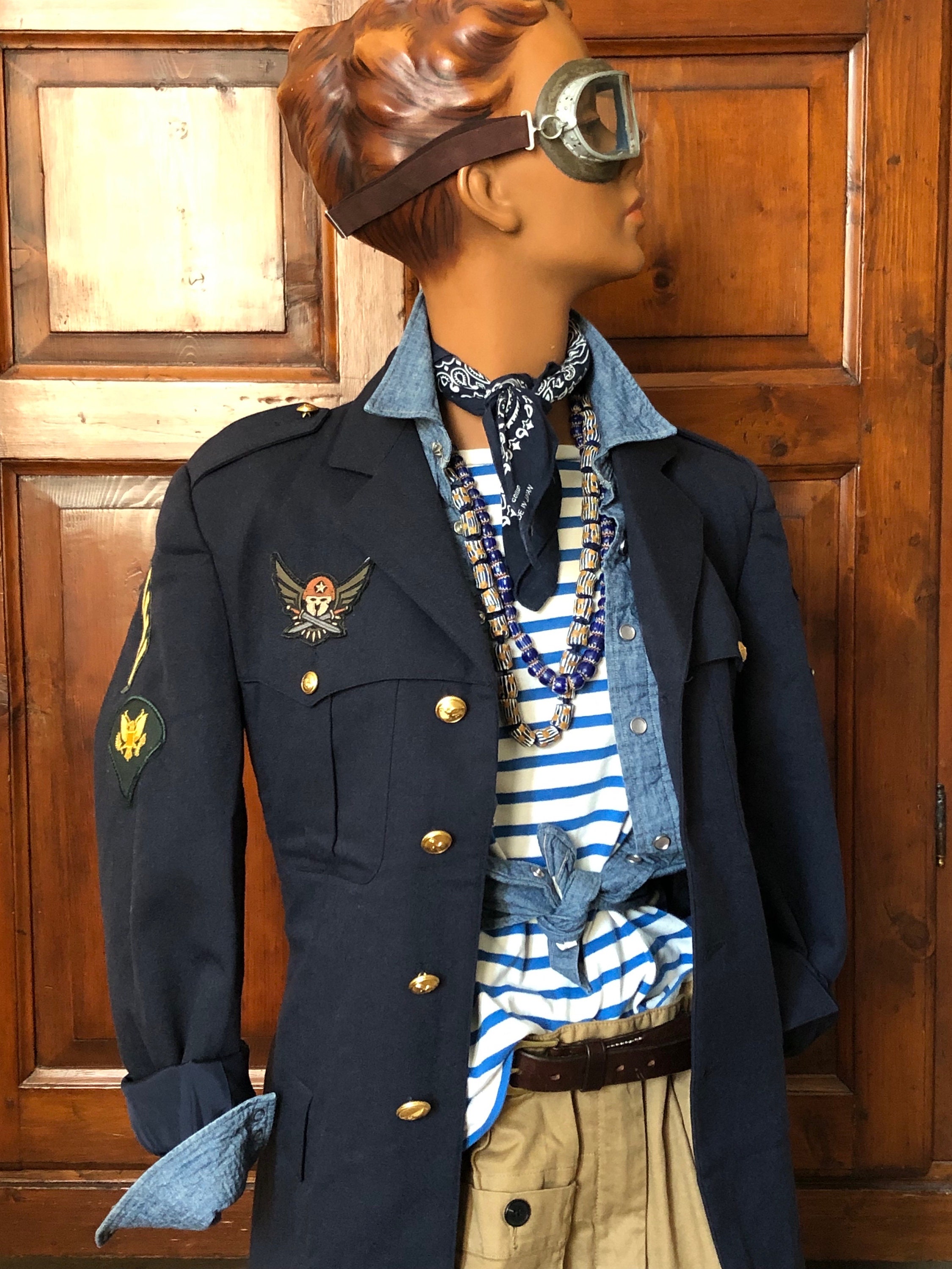 Italian Air Force Military Uniform Jacket, Navy Blue, Gold