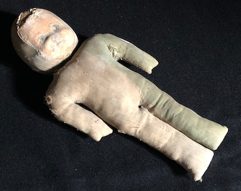 Poupée ancienne tête papier mâché