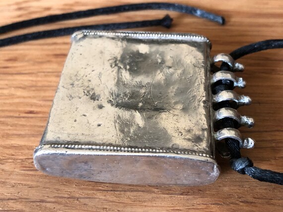 Antique Silver Amulet Pendant | Early 1900s Middle Eastern/Indian Ritual Relic Holder | Travel Relic Necklace | Collectible Silver Object View 4