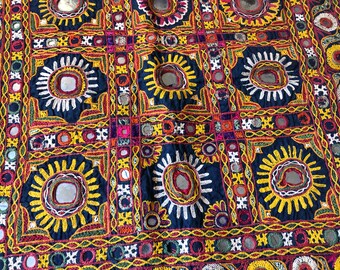 1m Black mirror shisha embroidered ribbon applique motif trimming decor Indian 