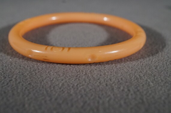 Vintage Celluloid Bangle Stackable Peach Color Br… - image 1