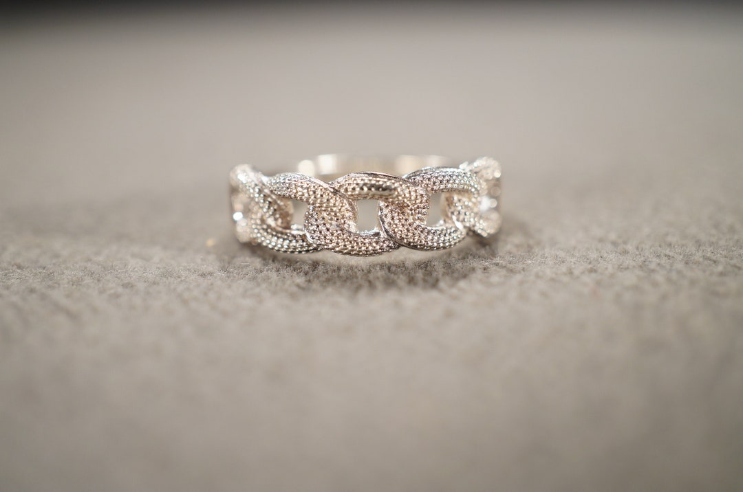 Antique Vintage Sterling Silver Looped Twisted Rope Design Stackable ...